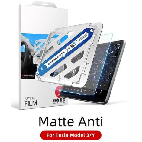 Protection intégrale en verre trempé pour console centrale de Tesla Model 3 et Model Y - Accessoires - Finition mate (1/5)