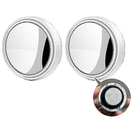 Nouveau lot de 2 rétroviseurs auxiliaires à ventouse pour voiture, rotation à 360°, grand angle, cadre rond, avec surveillance des angles morts - Blanc B (1/5)