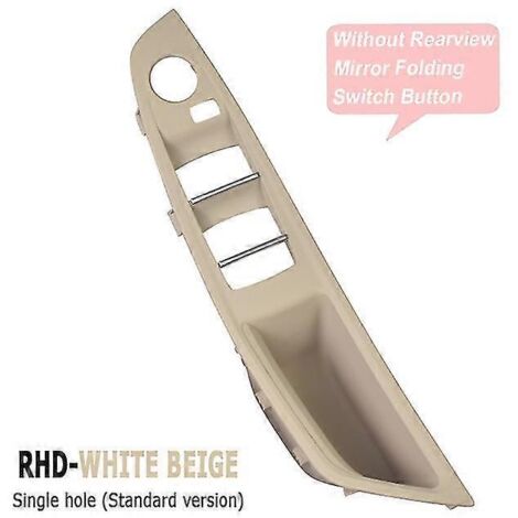 Poignée de porte intérieure côté conducteur, beige, noir et rouge-brun, garniture d'accoudoir pour BMW Série 5 F10 F11 F18 520 523 525 528 530 - Poignées de porte intérieures - Beige et blanc - Condui (1/5)