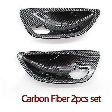Poignées de porte intérieures gauche et droite en fibre de carbone, cache-poignées de déverrouillage, pour BMW Série 5 F10 F11 F18 (2010-2017) - Kit de 2 pièces (1/5)