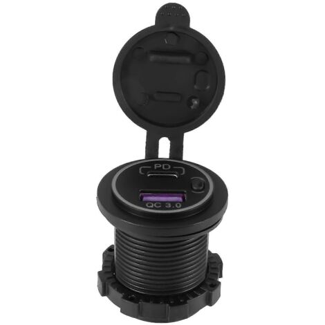 Chargeur de voiture USB Type C PD et chargeur rapide QC 3.0, prise de courant 12 V avec interrupteur marche/arrêt pour M-- (1/5)
