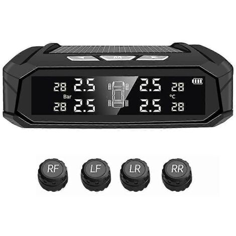 Système de surveillance de la pression des pneus TPMS pour voiture, affichage automatique, alarme, chargement USB, indicateur de température (1/5)