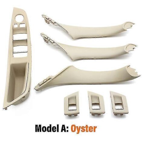 Ensemble de poignées de porte intérieures beiges et noires pour BMW Série 5 F10 F11 520i 523i 525i 528i 530i (conduite à gauche) - Poignées de porte intérieures - Ensemble Oyster (1/5)