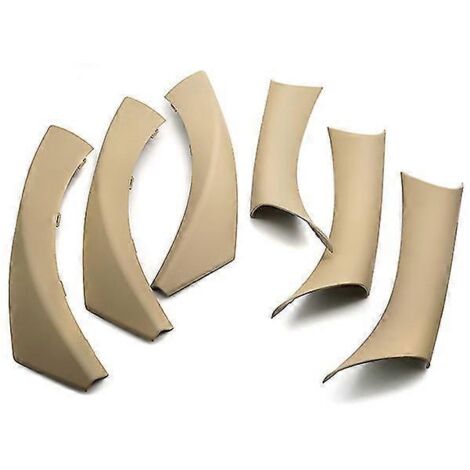 Lot de 6 poignées de porte intérieures style carbone pour BMW Série 3 E90 E91 E92 316 318 320 325 328i (conduite à gauche) - Beige (1/5)