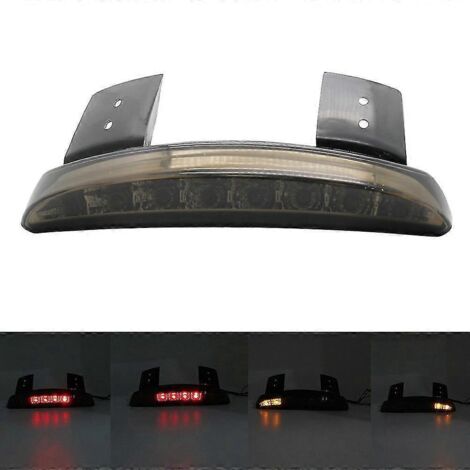 Feu arrière de moto à bord raccourci, lentille fumée, LED rouge, feu stop pour Harley Sportster XL 883N 1200N - Fumé (1/4)