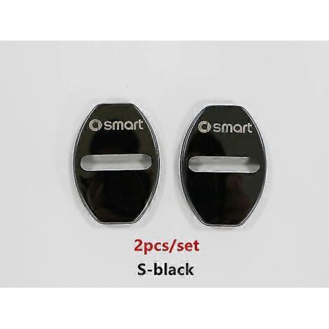 Cache de protection en acier inoxydable pour serrure de portière de voiture Smart 451 Fortwo Smart 453 Fortwo Forfour 2009-2019  Accessoires autocollants pour portière  451 Fortwo - Noir (1/5)