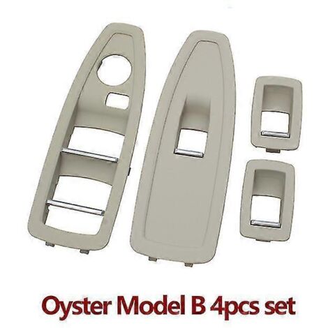 Garniture de panneau de commande de lève-vitre en fibre de carbone beige et noire pour portières intérieures de BMW Série 1, 3 et 4 (F20, F30, F31, F34, F35) - Panneaux de portières intérieures et kit (1/5)