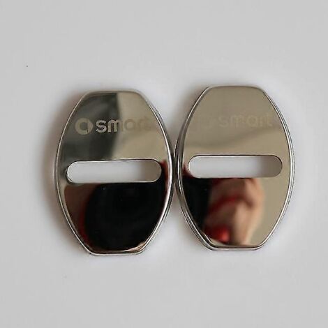 Protection de serrure de porte en acier inoxydable pour Smart 451 Fortwo, Smart 453 Fortwo et Forfour (2009-2019) - Accessoires autocollants pour porte --451 Fortwo-Argent (1/5)
