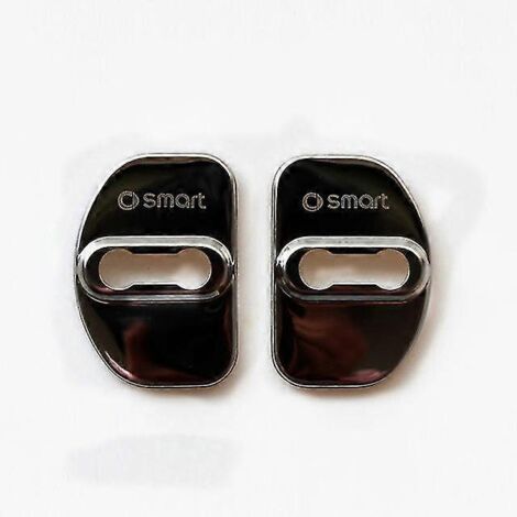 Cache de protection en acier inoxydable pour serrure de portière de voiture Smart 451 Fortwo Smart 453 Fortwo Forfour 2009-2019  Accessoires autocollants pour portière  453 Fortwo - Noir (1/5)