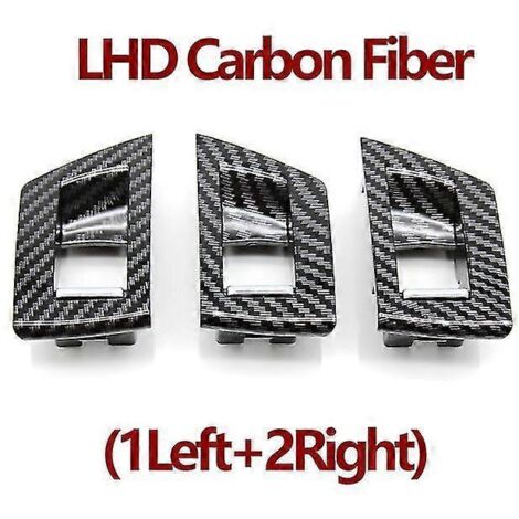 Cache de panneau de commande de lève-vitre de porte passager pour BMW Série 5 F10 F11 F18 520i 523i 525i 528i 535i - Poignées de porte intérieures - Fibre de carbone (conduite à gauche) (1/5)