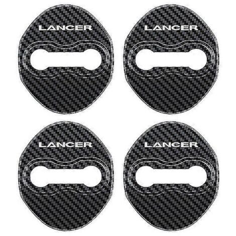 Lot de 4 caches de serrure de porte en acier inoxydable pour Mitsubishi Lancer - Accessoires de protection et de décoration - Panneaux et pièces de porte intérieure - Fibre de carbone (1/5)