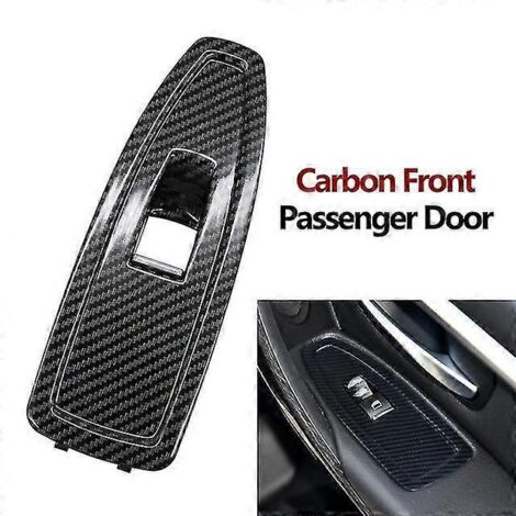 Garniture de panneau de commande de lève-vitre en fibre de carbone beige et noire pour portières intérieures de BMW Série 1, 3 et 4 (F20, F30, F31, F34, F35) - Panneaux de porte intérieurs et portière (1/5)