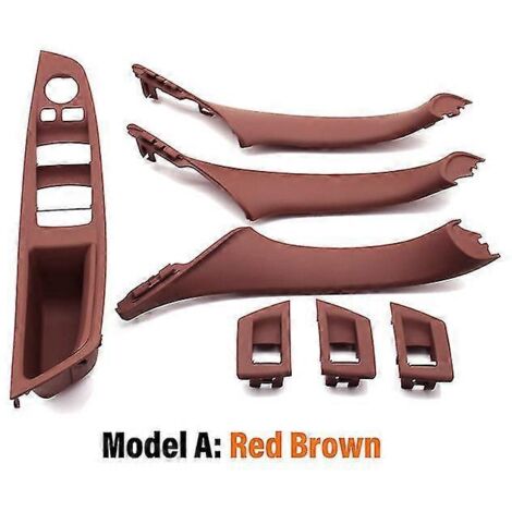 Ensemble de poignées de porte intérieures beige et noir pour BMW Série 5 F10 F11 520i 523i 525i 528i 530i (conduite à gauche) - Poignées de porte intérieures - Rouge-brun (1/5)