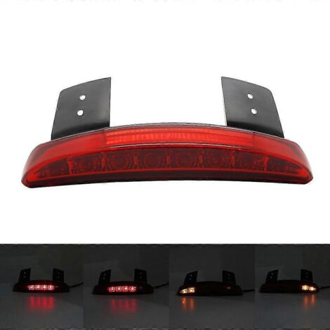Feu arrière de moto à bord raccourci, lentille fumée, LED rouge, feu stop pour Harley Sportster XL 883N 1200N - Rouge (1/4)
