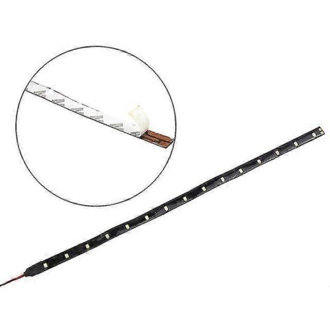 1 bande LED flexible 12 V 30 cm 15 SMD pour voiture, éclairage d'ambiance étanche, accessoires décoratifs pour moto - Blanc (1/4)