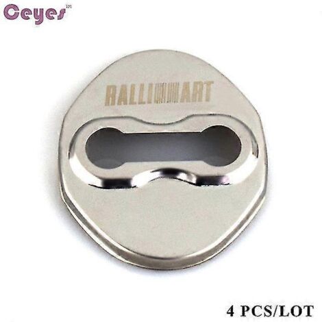 Ceyes - Coque de protection décorative pour serrure de porte de style auto Mitsubishi Ralliart Lancer 10 Ralliart Outlander - Style 1 argent (1/5)