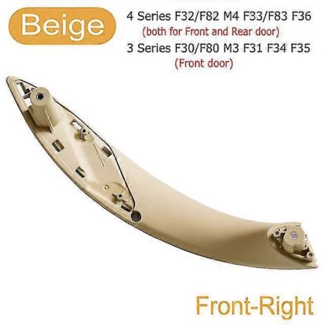 Cache de poignée de porte intérieure pour BMW Série 3 F30 316d 318d F31 320i 325d (2011-2019) - Référence : 51417279315 - Poignée de porte intérieure - Beige - Avant - Droite (1/5)