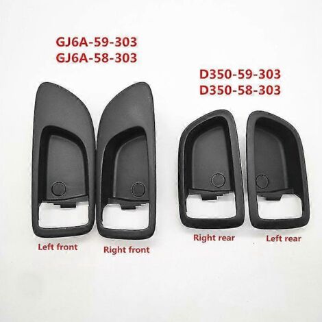Poignée intérieure de porte, cadre extérieur, cache de poignée de porte, base de poignée noire pour Mazda 3 Bk Gj6a-59-303 Gj6a-58-303 D350-59-303 D350-58-303 - Poignée de porte intérieure arrière gau (1/5)