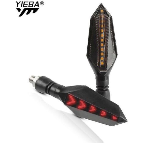 Clignotants universels étanches pour moto, 12 LED clignotantes, compatibles Kawasaki Z750, Z-750, Z750R, Z750S, Z800, Z900 et Z1000 - Jaune/rouge (1/4)