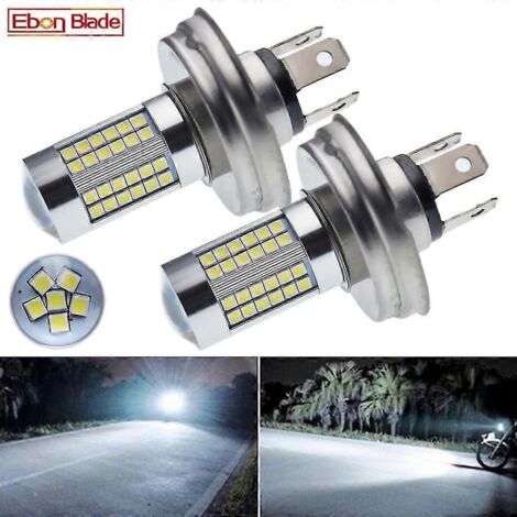 Paire d'ampoules LED P45t R2 66smd pour phares de moto, feux de route/croisement, blanc 6000k 6v 12v, ampoule avant pour scooter/cyclomoteur. (1/4)