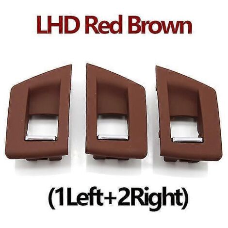 Cache de commande de lève-vitre de porte passager pour BMW Série 5 F10 F11 F18 520i 523i 525i 528i 535i - Poignées de porte intérieures - Conduite à gauche - Rouge marron (1/5)
