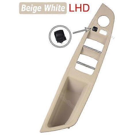 Poignée de porte intérieure côté conducteur, beige, noir et rouge-brun, garniture d'accoudoir pour BMW Série 5 F10 F11 F18 520 523 525 528 530 - Poignées de porte intérieures - Beige et blanc - Condui (1/5)