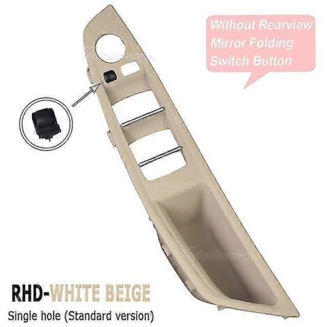 Garniture de poignée de porte intérieure gauche (côté conducteur) améliorée, beige et noir, pour BMW Série 5 F10 F11 F18 520i 523i 525i 528i 535i - Poignée de porte intérieure - Beige/Blanc - Conduite (1/5)