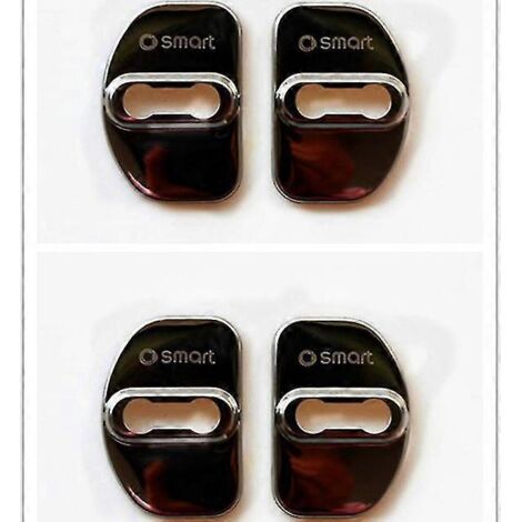 Protection de serrure de portière en acier inoxydable pour Smart 451 Fortwo, Smart 453 Fortwo et Forfour (2009-2019) - Accessoires autocollants pour portières --453 Forfour - Noir (1/5)