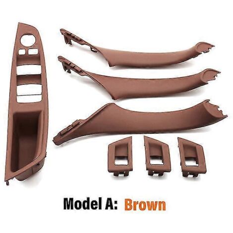 Ensemble de poignées de porte intérieures beiges et noires pour BMW Série 5 F10 F11 520i 523i 525i 528i 530i (conduite à gauche) - Poignées de porte intérieures marron (1/5)
