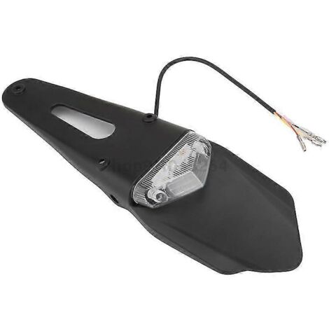 Feu stop arrière à LED universel pour moto, support de plaque d'immatriculation, compatible Honda, Yamaha et BMW - Noir et blanc (1/4)