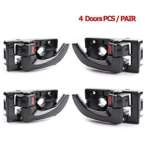 Poignées de porte intérieures noires pour Hyundai Tucson 2005-2009 - Paire de poignées pour 4 portes (4 pièces) (1/5)