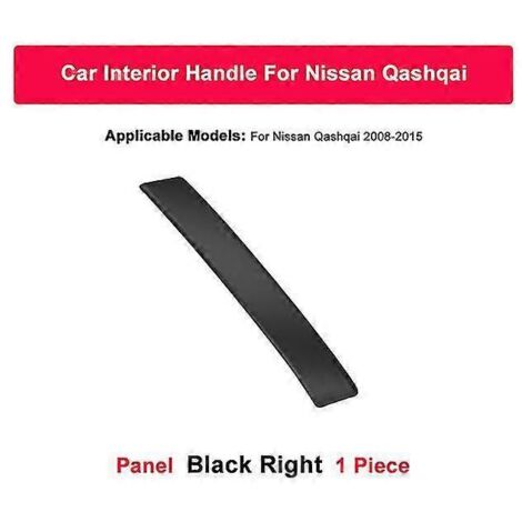 Poignées de porte intérieures pour Nissan Qashqai 2008-2015, noir et argent, en fibre de carbone - Poignées de porte intérieures - Noir R (1/5)