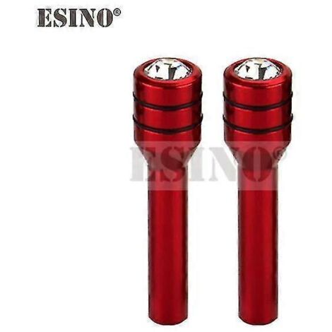 2 boulons de voiture en alliage d'aluminium avec diamants, goupilles de sécurité intérieure pour verrou de porte, boutons de vis, capuchons de protection - Cache-verrou de porte rouge (1/5)