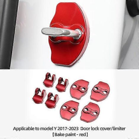 Kit de 8 protections de serrures de porte Luckeasy pour Tesla Model 3 et Model Y (2022) - ABS - Référence : MY-GA21LRED (1/5)