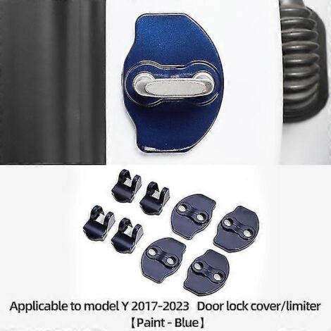 Luckeasy Kit de 8 protections de serrures de porte en ABS pour Tesla Model 3 et Model Y (2022) - Référence : MY-GA21LBLUE (1/5)