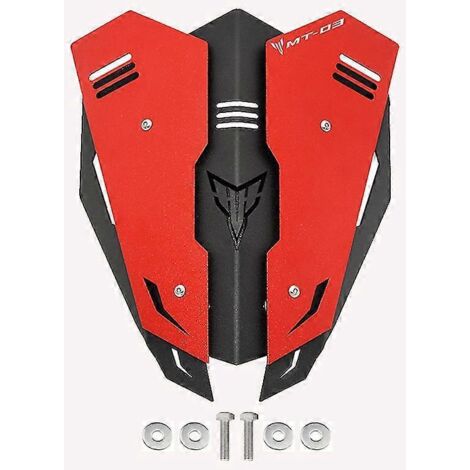 Kit de déflecteur de pare-brise en aluminium Mtkracing compatible avec les modèles Yamaha MT-03 (2021-2022) et MT-25 (MT-25) - Rouge (1/5)