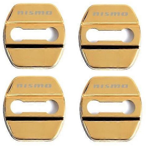 Lot de 4 caches de serrures de porte style automobile, emblème compatible avec Nissan Nismo, Qashqai, Skyline et X-Trail. Accessoires en acier inoxydable pour un style automobile affirmé. Protection d (1/5)