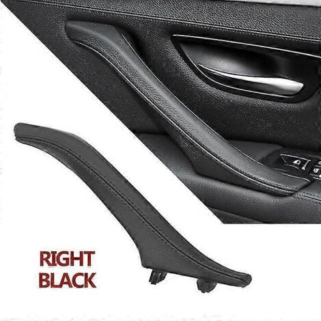 Poignée de porte intérieure droite en cuir pour BMW Série 5 F10 F11 F18 520i 523i 525i 528i 535i - Poignée de porte intérieure droite - Noir (1/5)