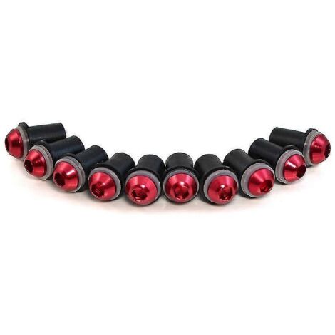 Kit de 10 vis et écrous universels Bjmoto de 5 mm pour pare-brise Kawasaki ER6F ER6N Z750 Z800 Z1000 Versys - Rouge (1/5)