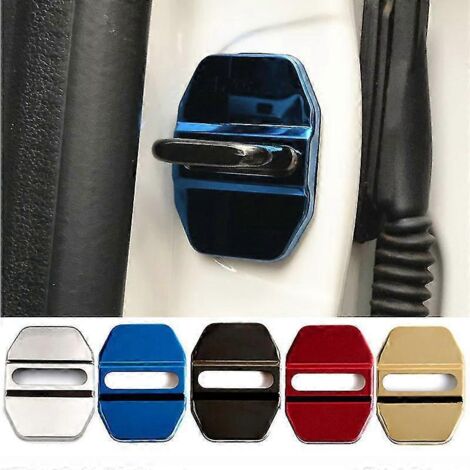 Cache-serrures de porte pour Mercedes-Benz Classe C, GLK, CLA et GLA - Protection antirouille intérieure (lot de 4) avec logo AM Cache-serrures de porte doré pour Mercedes-Benz A-MG (1/5)