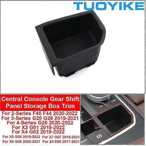 Garniture de boîte de rangement pour levier de vitesse central intérieur de voiture pour BMW Série 2 / 3 / 4 X3 X4 X5 X6 X7 Z4 F40 G20 G26 G01 G02 G05 G06 G07 G29 -- (1/4)