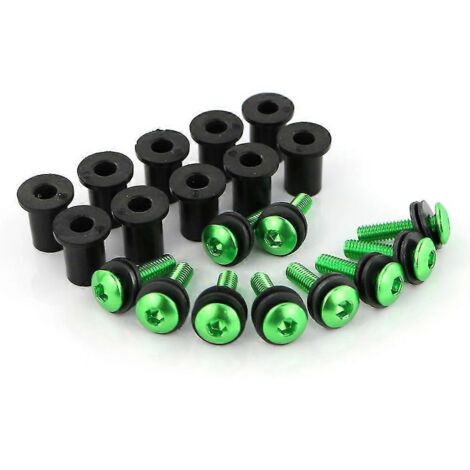 Pour BMW Ducati Aprilia M416 Accessoires universels pour motos : déflecteurs de vent de pare-brise, kit de vis en aluminium vert (1/5)