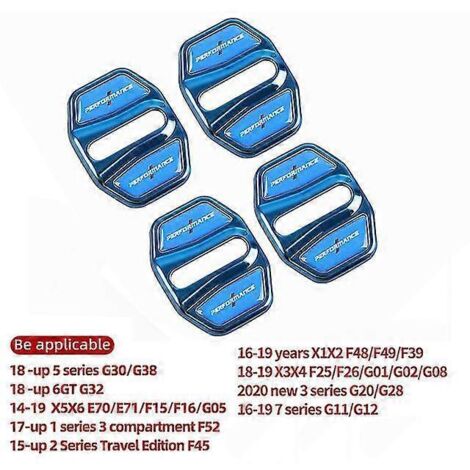 Lot de 4 protections pour serrures de portières BMW Série 1, 2, 3 et 5 (F10, F15, F30, F25, F26, F46, G11, G20, G30) - Autocollants et accessoires auto - Protection serrures de portières - Nouveau log (1/5)