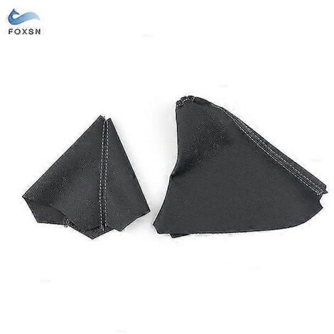 Garniture de console centrale, de levier de vitesse, de soufflet de frein à main et de boîte à gants en cuir microfibre pour Land Rover Freelander 2 (2008-2013) - Noir et gris (1/5)