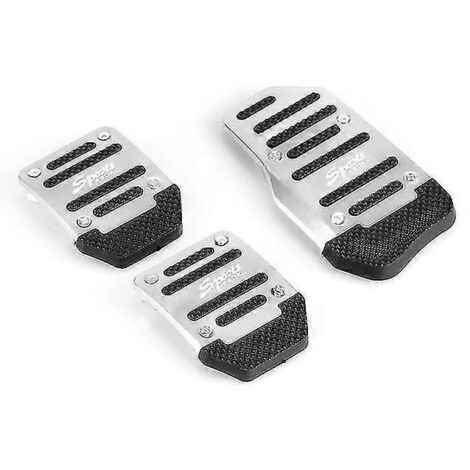 Rastp-3 pièces/ensemble de couvre-pédales universels en aluminium, série manuelle, antidérapants, pour voiture, kit RS-ENL018 - Pédales - argent (1/5)