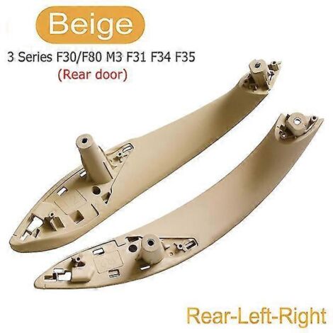 Poignée de porte intérieure avec cache et panneau intérieur pour BMW Série 3 F30 F80 F31 F32 F33 F34 F35 F36 (2013-2018) - Accessoires auto - Poignée de porte intérieure - Beige - Lot de 2 - Arrière (1/5)
