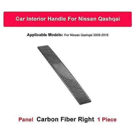 Cache de poignée de porte intérieure pour Nissan Qashqai J10 2008-2015, argent et noir, fibre de carbone - Poignée de porte intérieure - Fibre de carbone R (1/5)