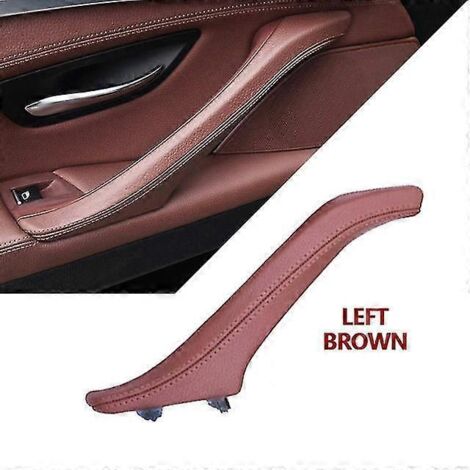 Poignée de porte intérieure gauche/droite en cuir pour BMW Série 5 F10 F11 F18 520i 523i 525i 528i 535i - Poignée de porte intérieure gauche marron (1/5)
