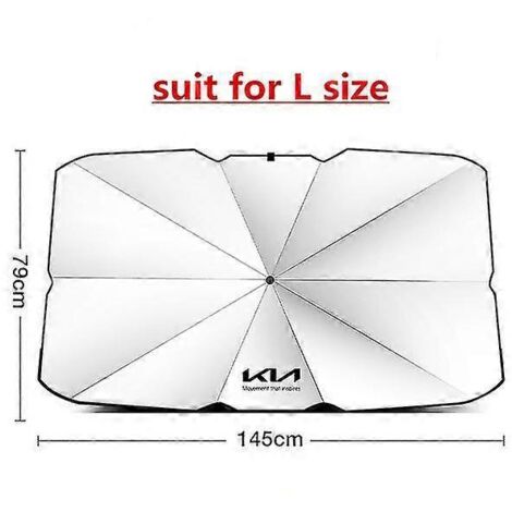 Pare-soleil de pare-brise type parapluie pour Kia EV6 Soul Seltos - Protection solaire et isolation thermique - Taille L (1/5)