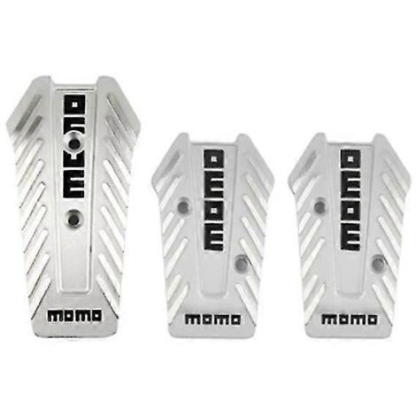 Pédales de course universelles, couvre-pédales de frein manuelles en aluminium antidérapant, accessoires de décoration intérieure pour voiture - Argent (1/5)